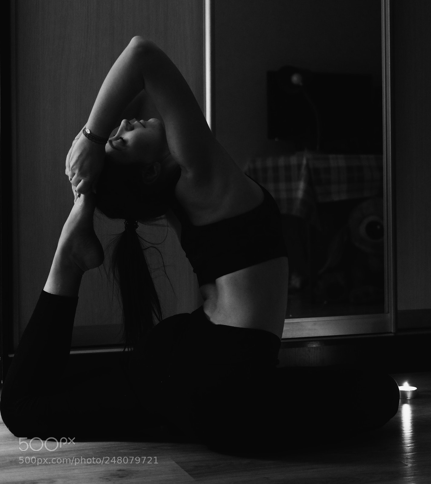 Fujifilm X-Pro1 sample photo. Candlelight yoga photography