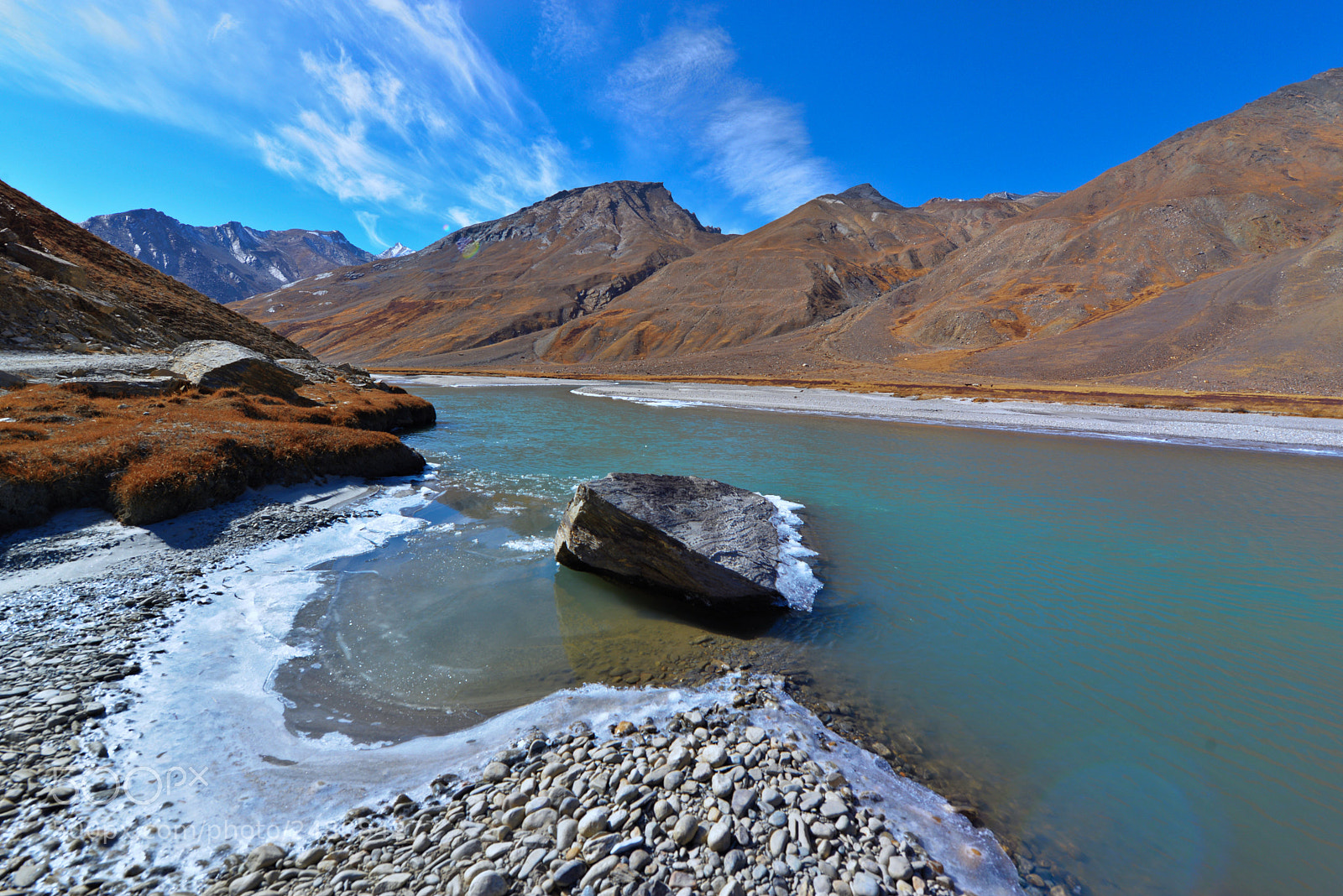 Nikon D610 sample photo. Frozen zanskar river photography