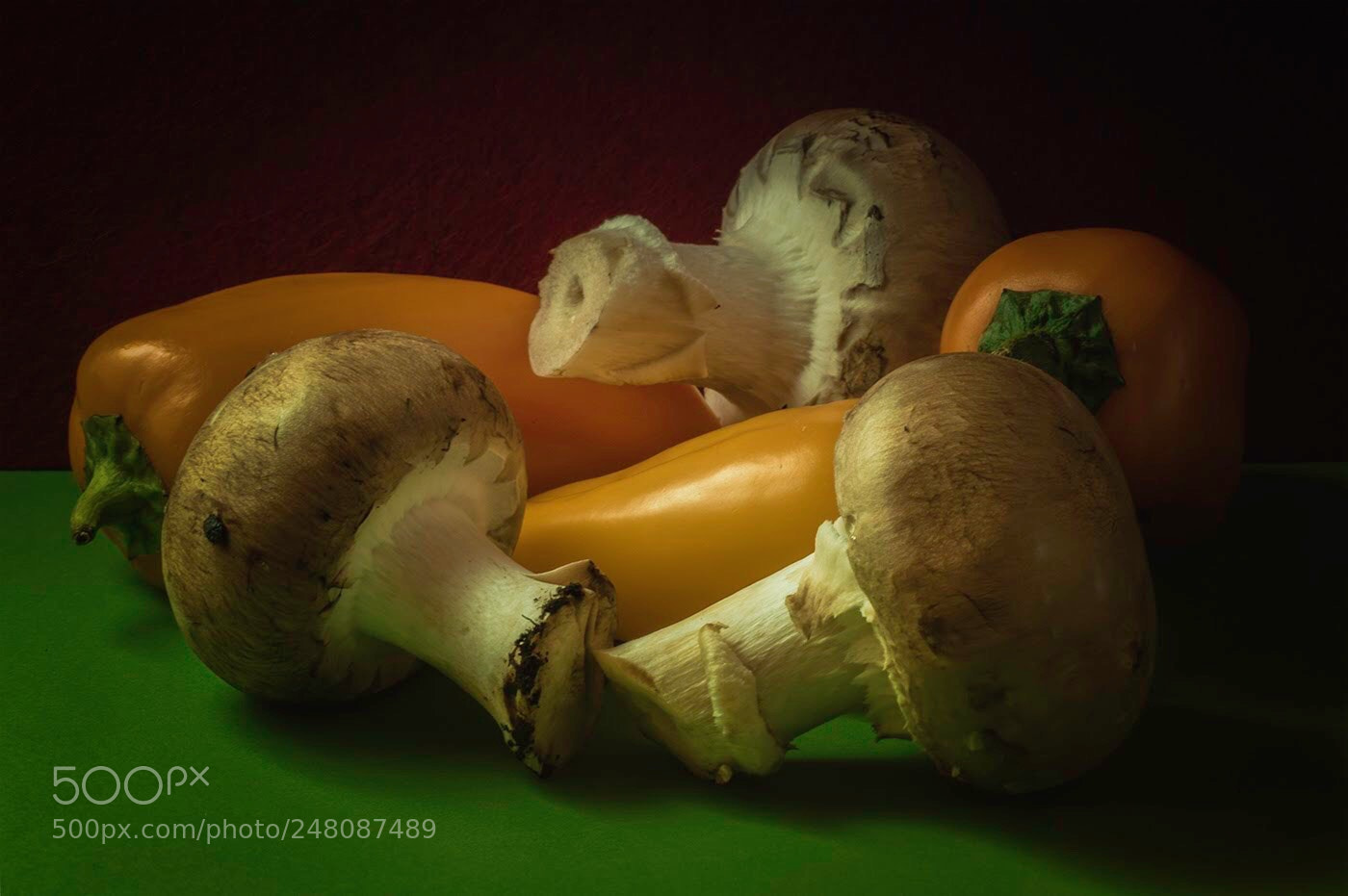 Olympus OM-D E-M5 II sample photo. Peppers & mushrooms photography