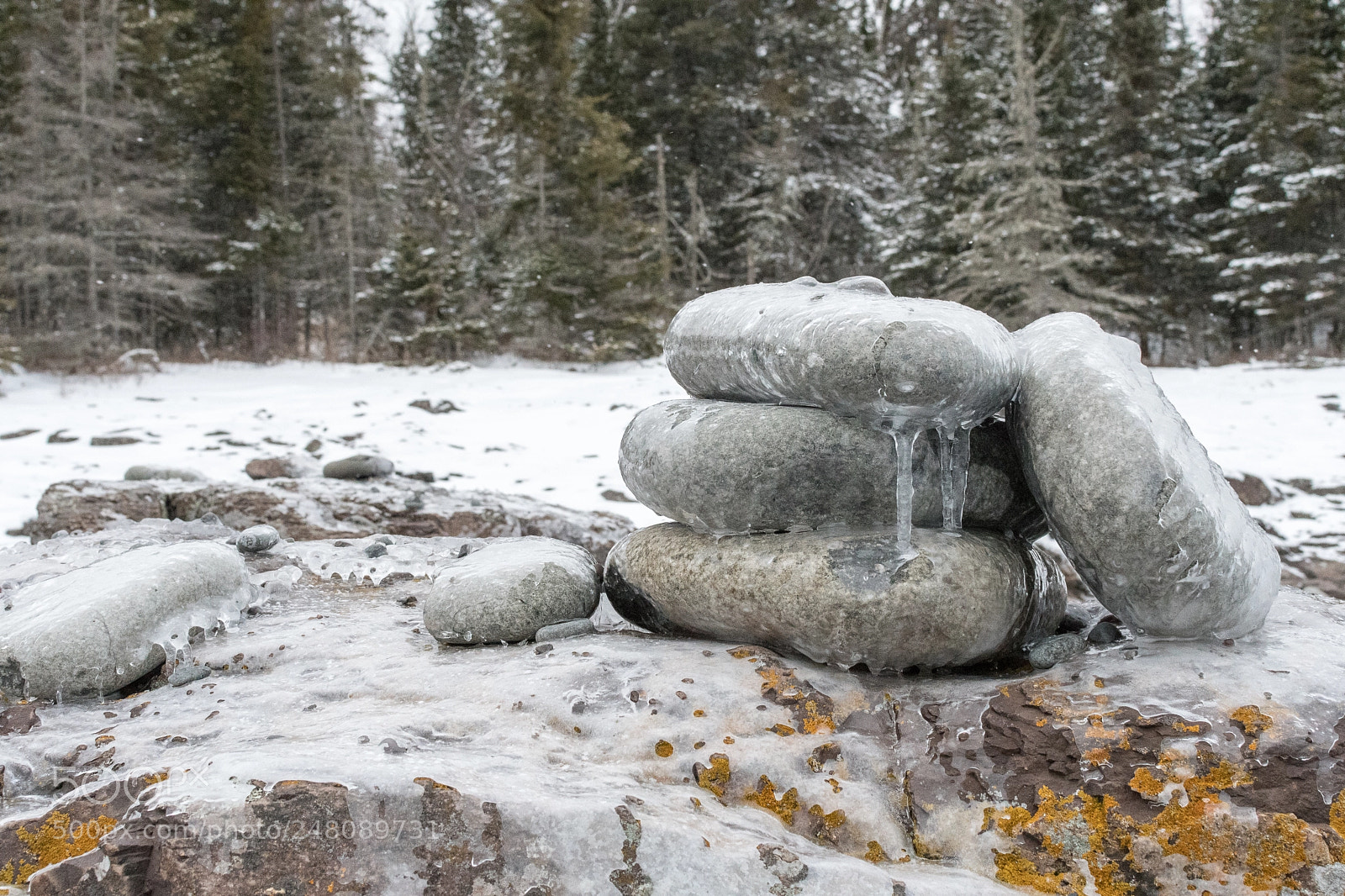 Nikon D500 sample photo. Frozen stacking stones photography