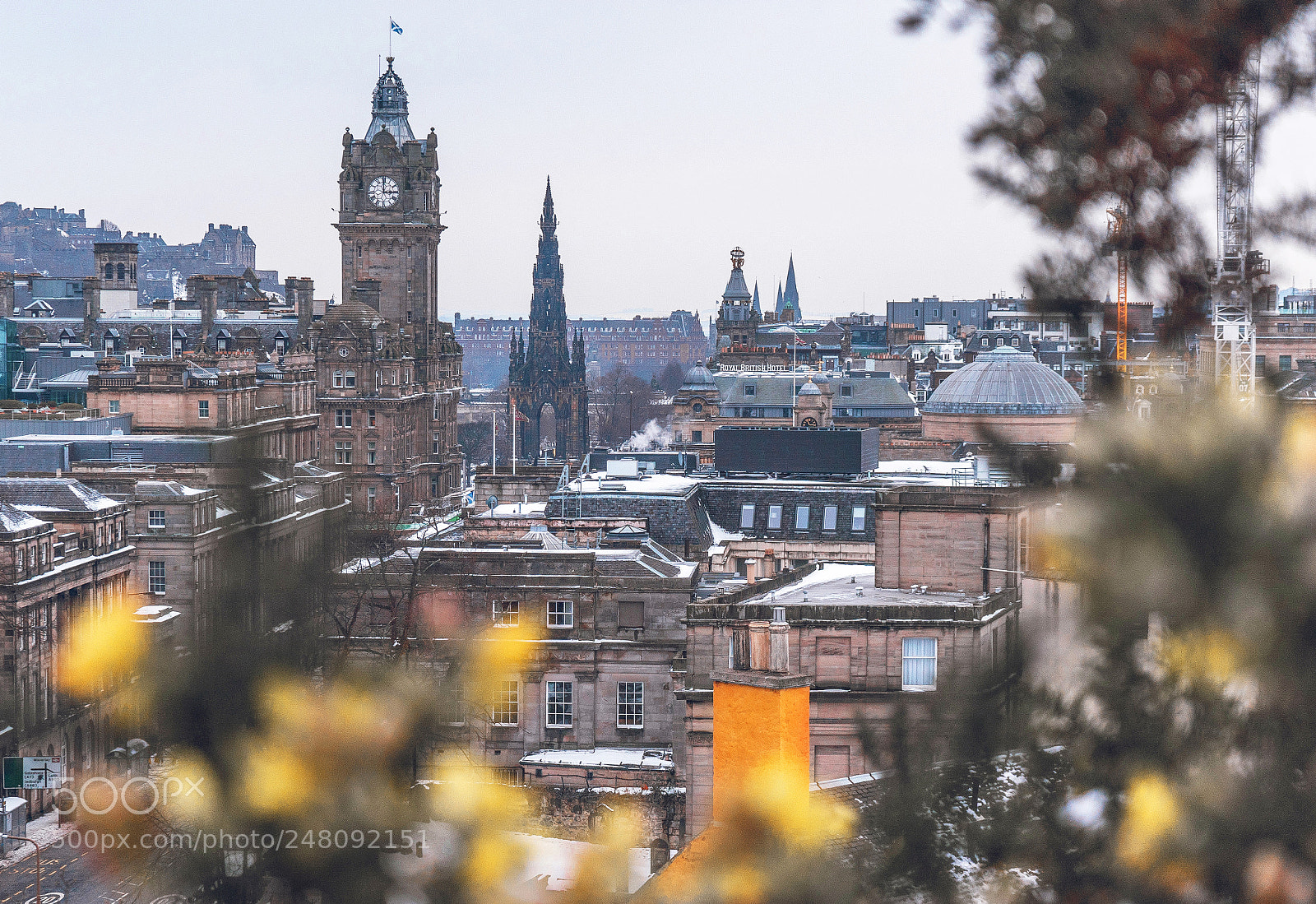 Sony a7 sample photo. Snowing edinburgh photography