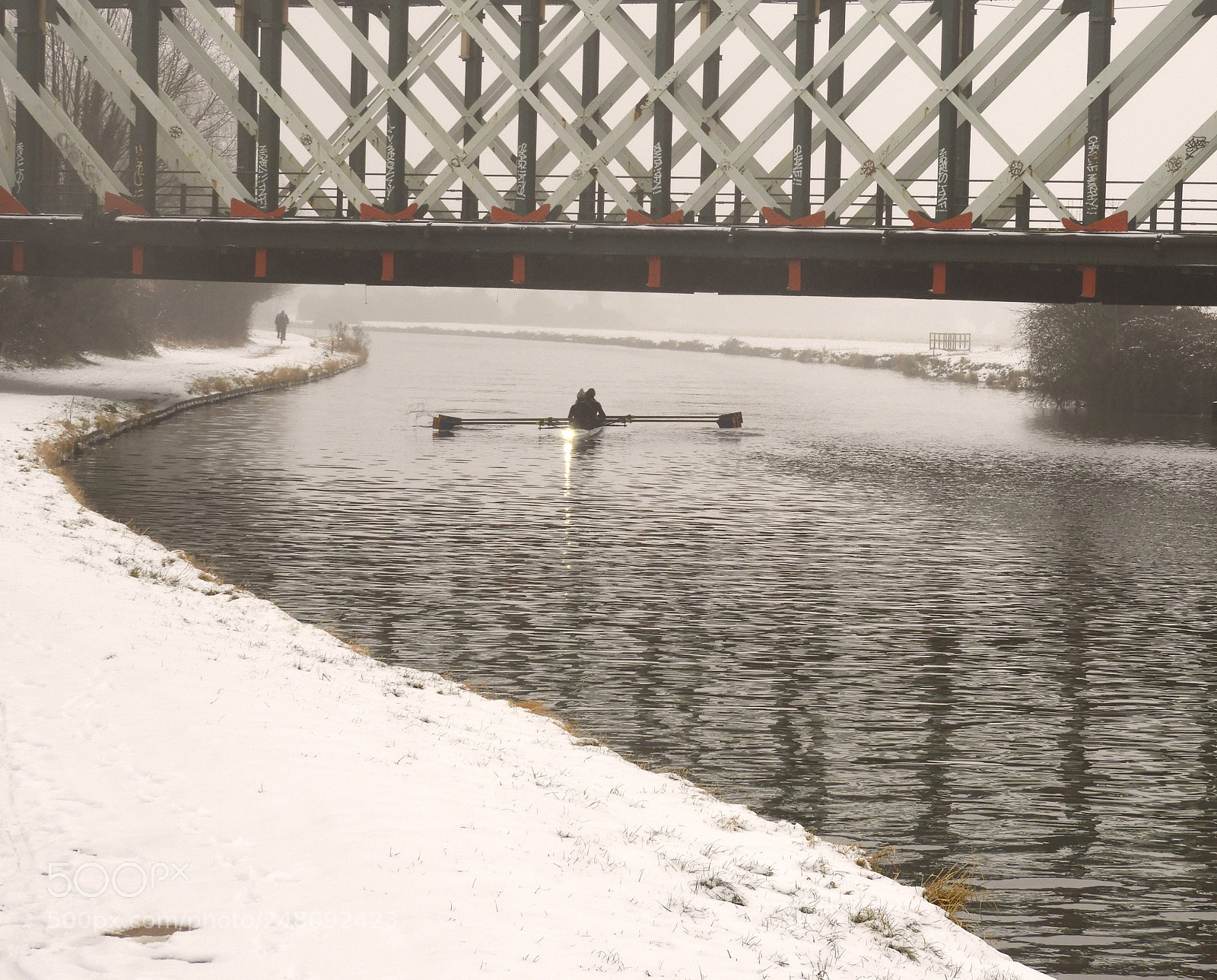 Nikon Coolpix B700 sample photo. Rowers on icy river photography