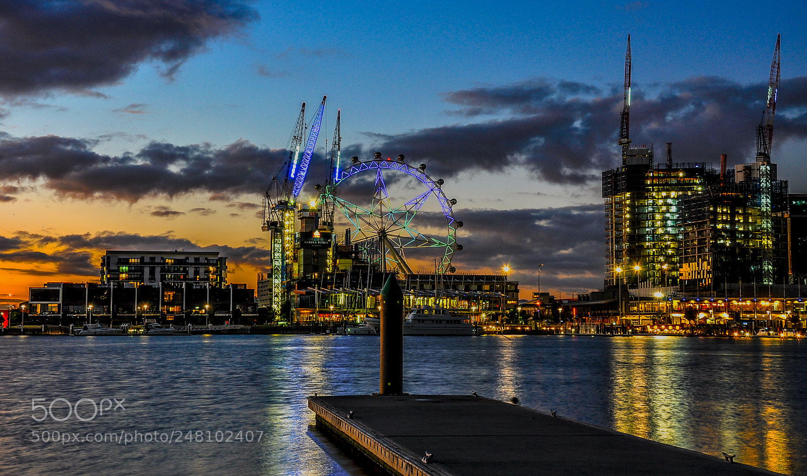 Nikon D90 sample photo. Sunset over docklands photography