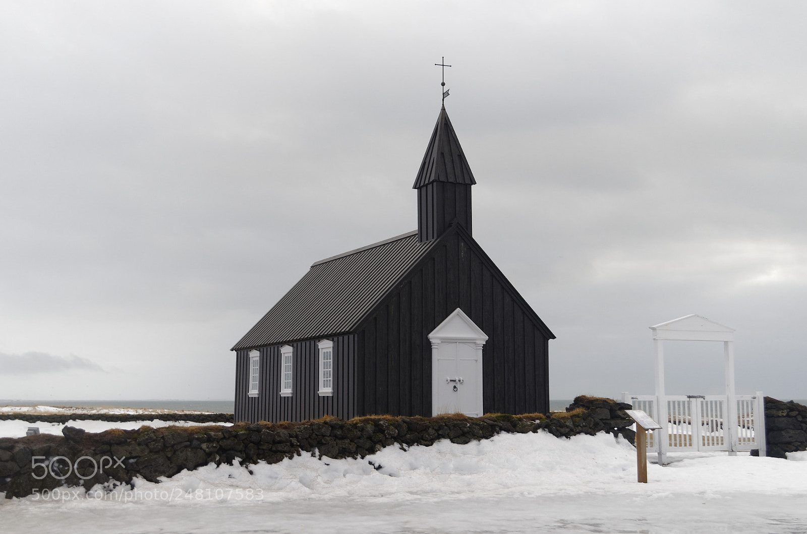 Nikon D5100 sample photo. Typical icelandic church photography