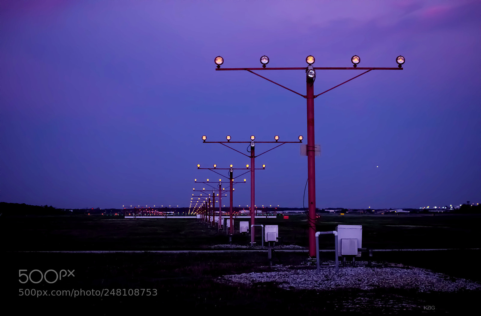 Nikon D3400 sample photo. Runway lights photography