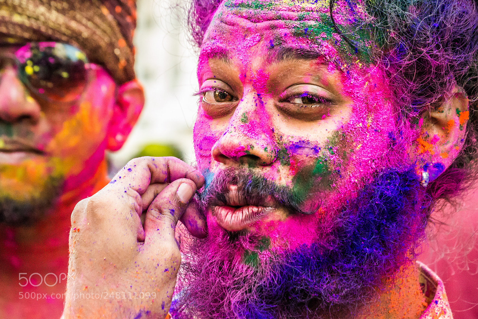 Nikon D3100 sample photo. Holi face photography