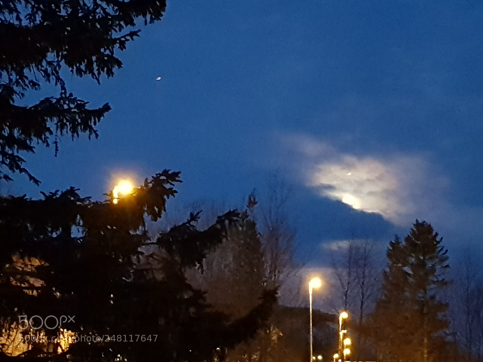 Samsung Galaxy S8 sample photo. Moon behind the cloud photography
