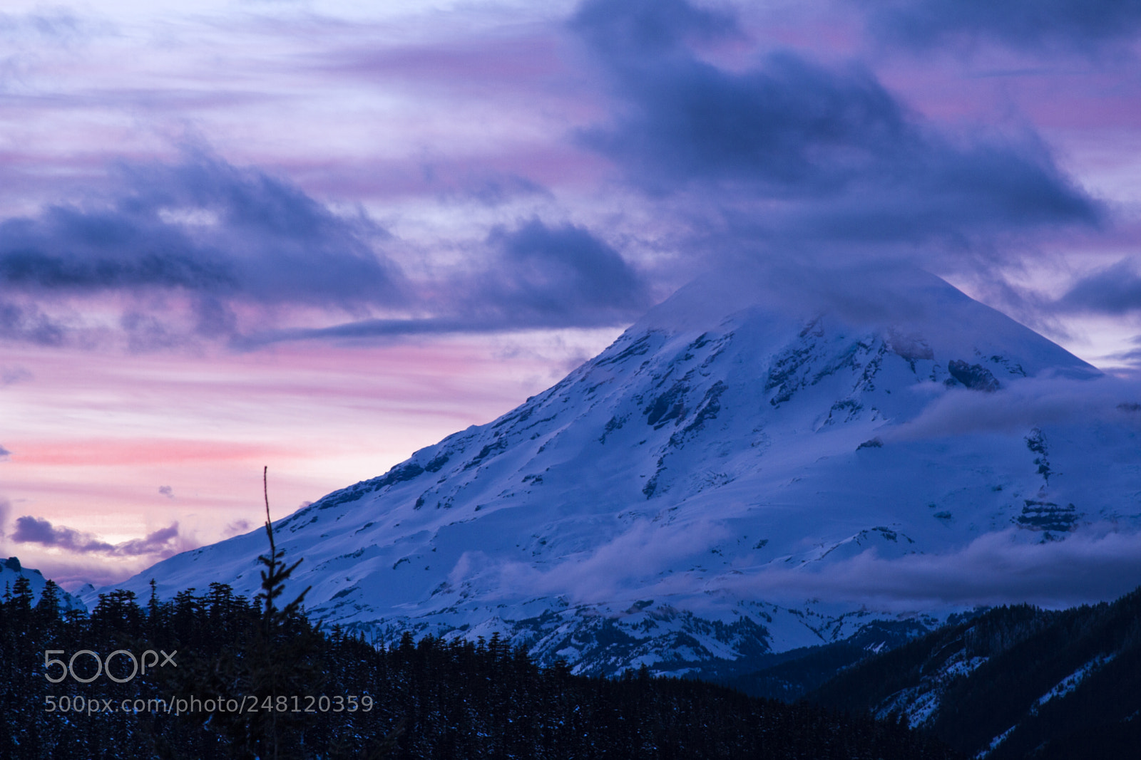 Canon EOS 7D sample photo. Sunset on mount rainier photography