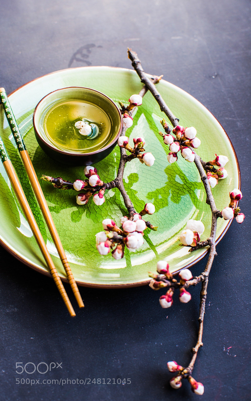 Nikon D610 sample photo. Green tea and peach photography