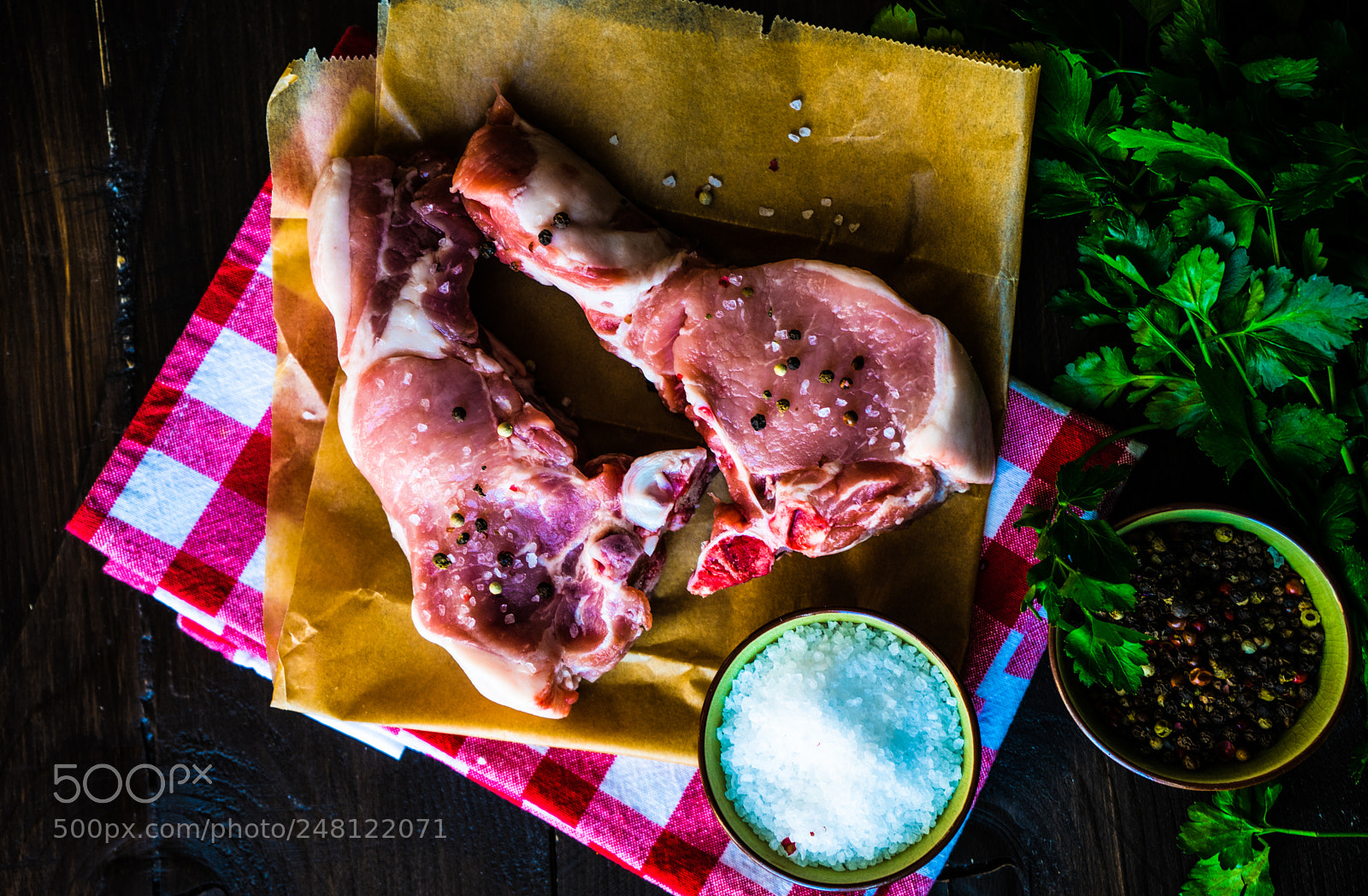 Sony a7 sample photo. Raw pork meat photography