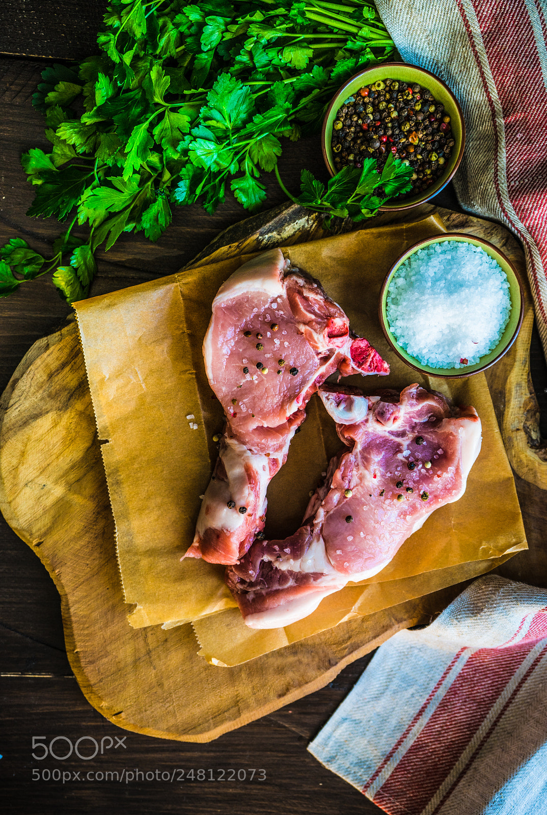Sony a7 sample photo. Raw pork meat photography