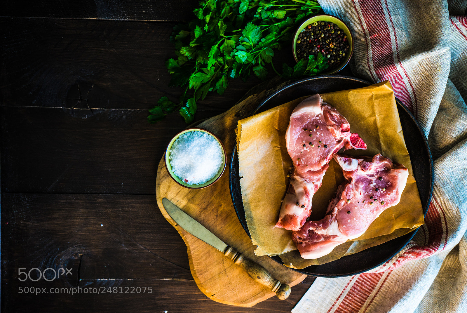 Sony a7 sample photo. Raw pork meat photography