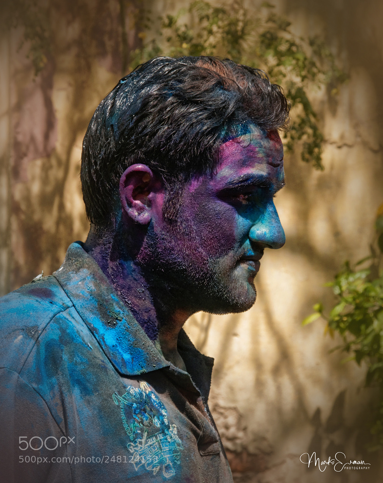 Sony Alpha DSLR-A700 sample photo. Happy holi man portrait photography