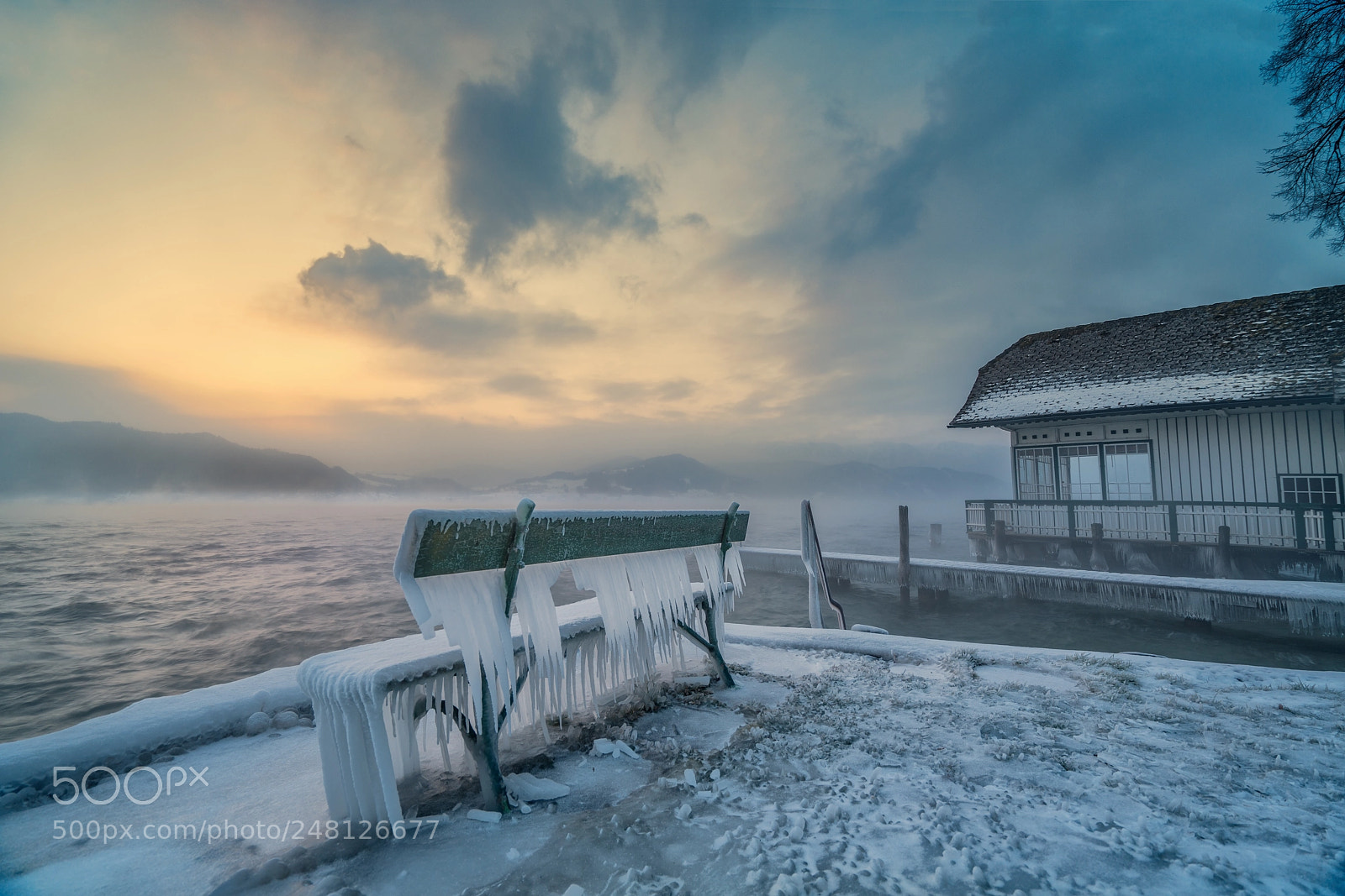 Sony a7R II sample photo. Attersee frozen lake photography