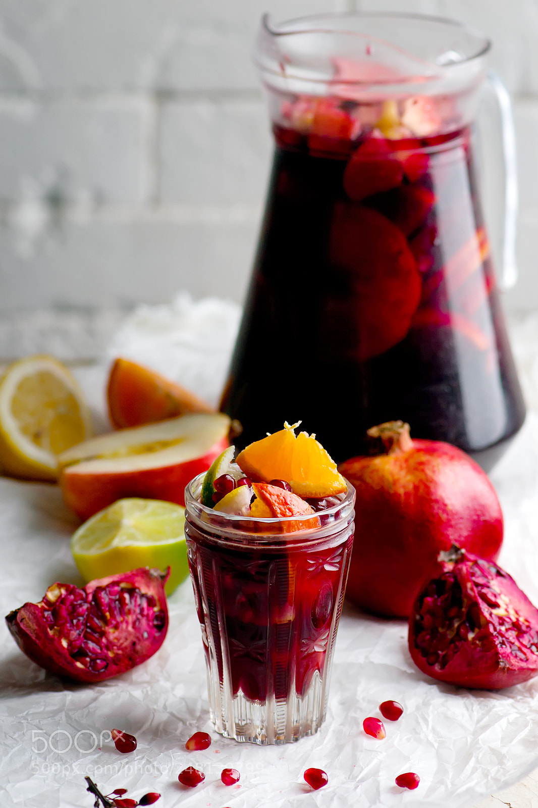 Nikon D3100 sample photo. Red wine citrus pomegranate photography