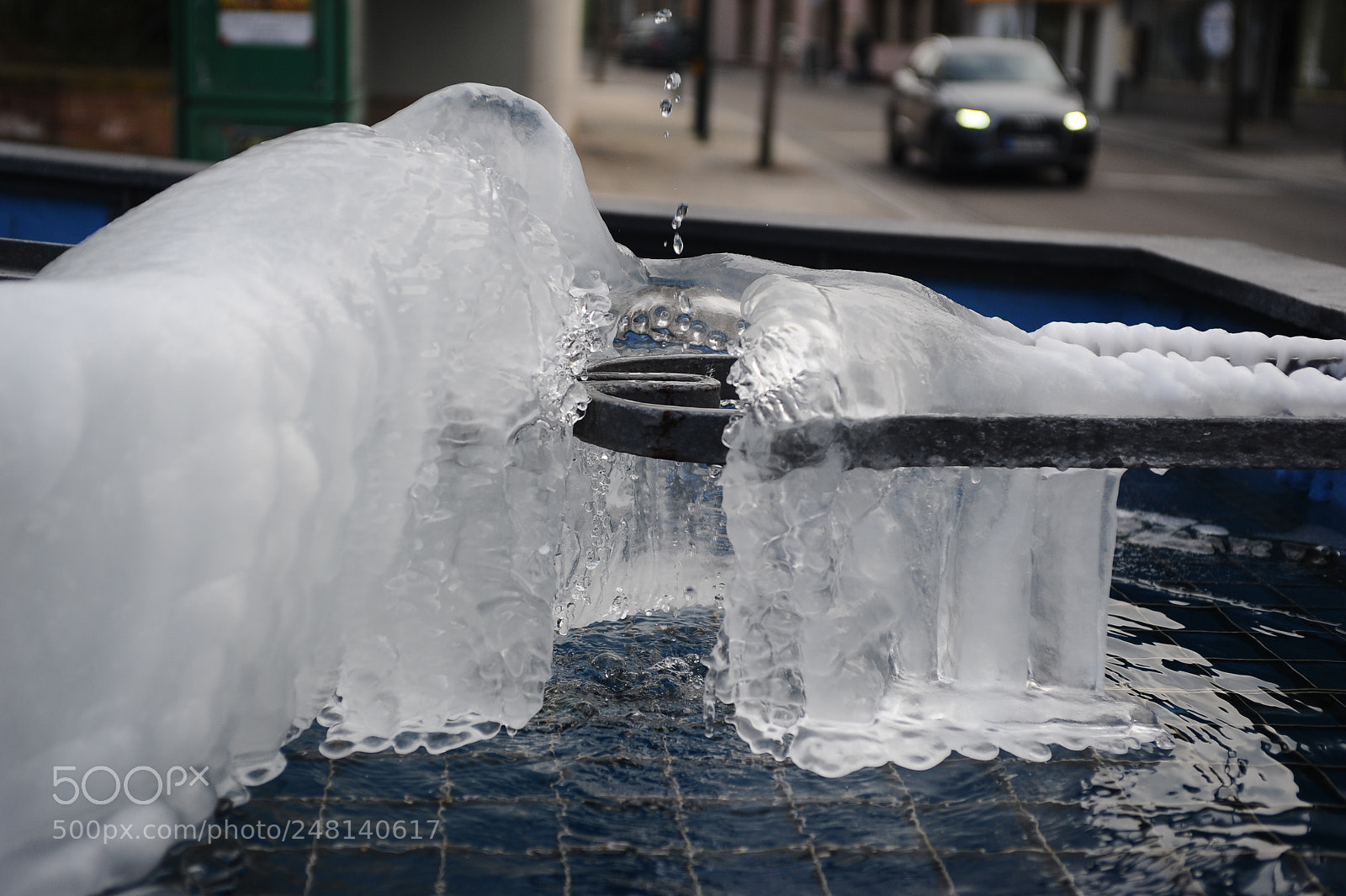 Nikon D700 sample photo. Iced up fountain photography