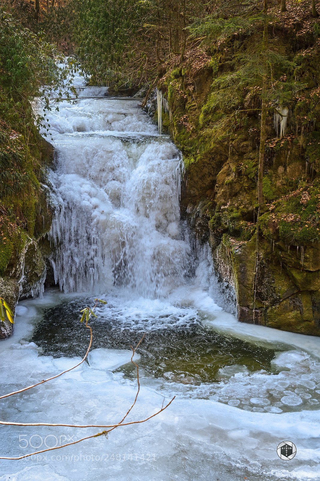 Sony a7 II sample photo. Frozen waterfall photography