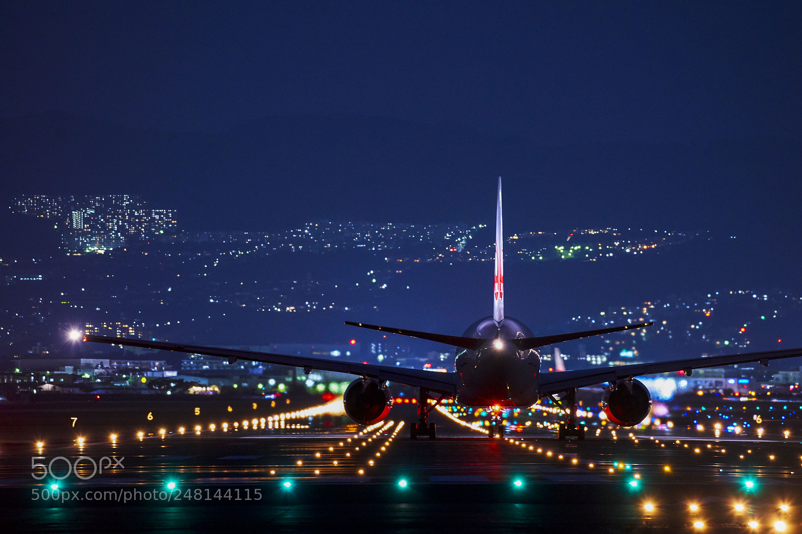 Sony a7R III sample photo. Night flight photography
