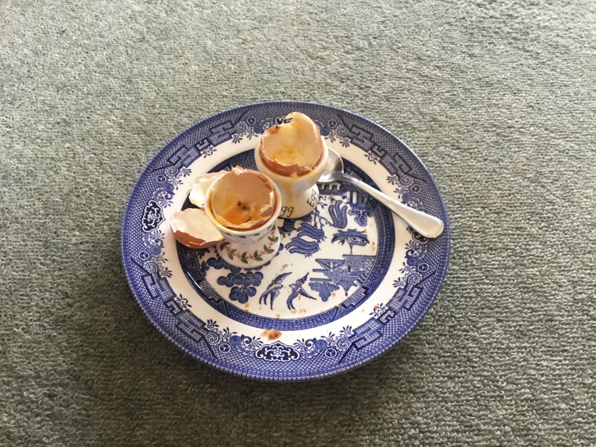 Apple iPad (5th generation) sample photo. Boiled egg breakfast with crumbs photography
