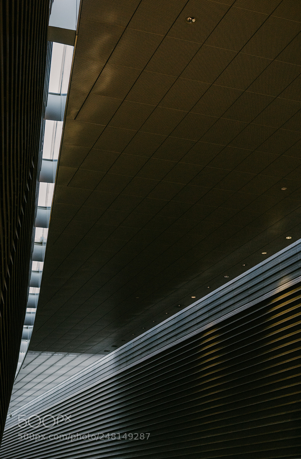 Sony a7 II sample photo. Singapore stadium mrt ceiling photography