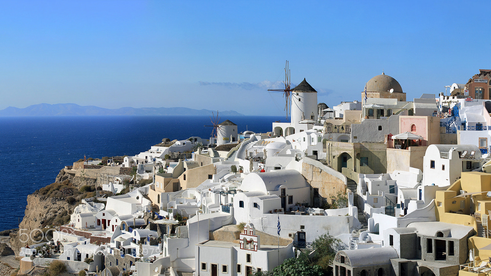 Canon EOS 7D sample photo. Classical panorama of santorini photography