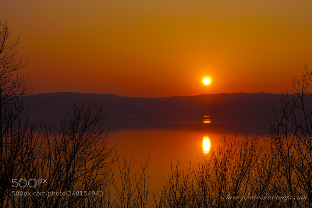 Sony a6300 sample photo. Winter lake sunset photography