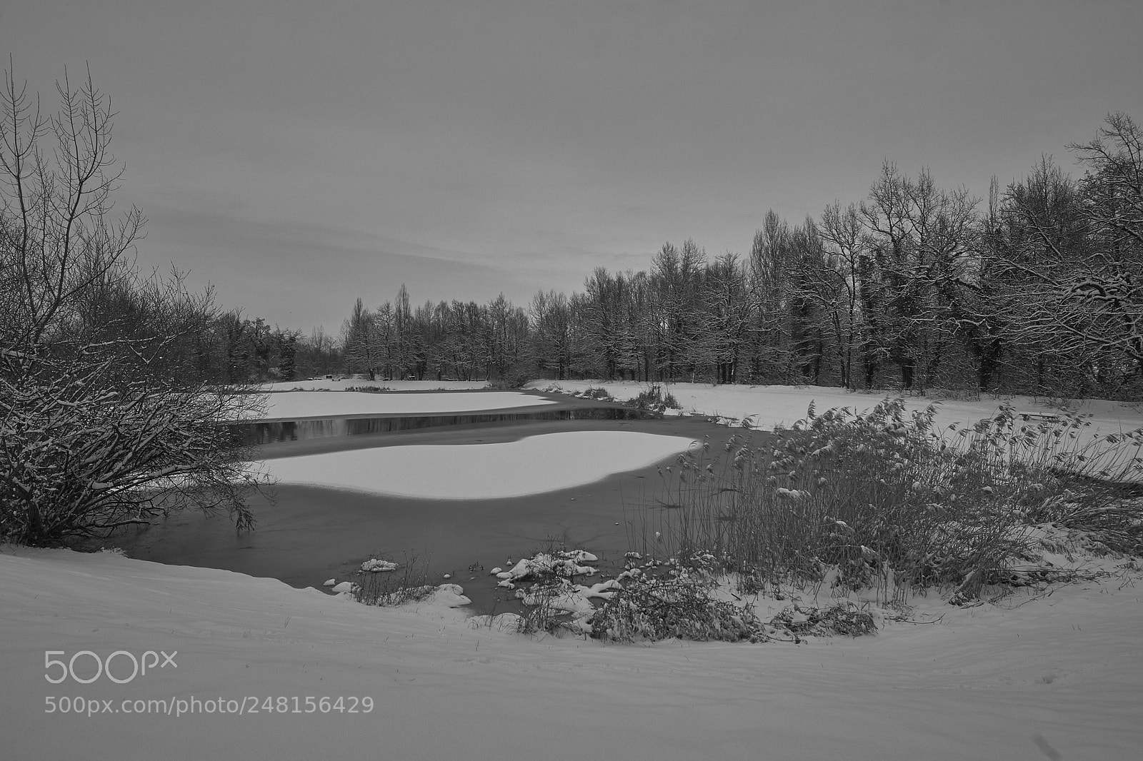 Canon EOS 400D (EOS Digital Rebel XTi / EOS Kiss Digital X) sample photo. Rumilly lake in winter photography