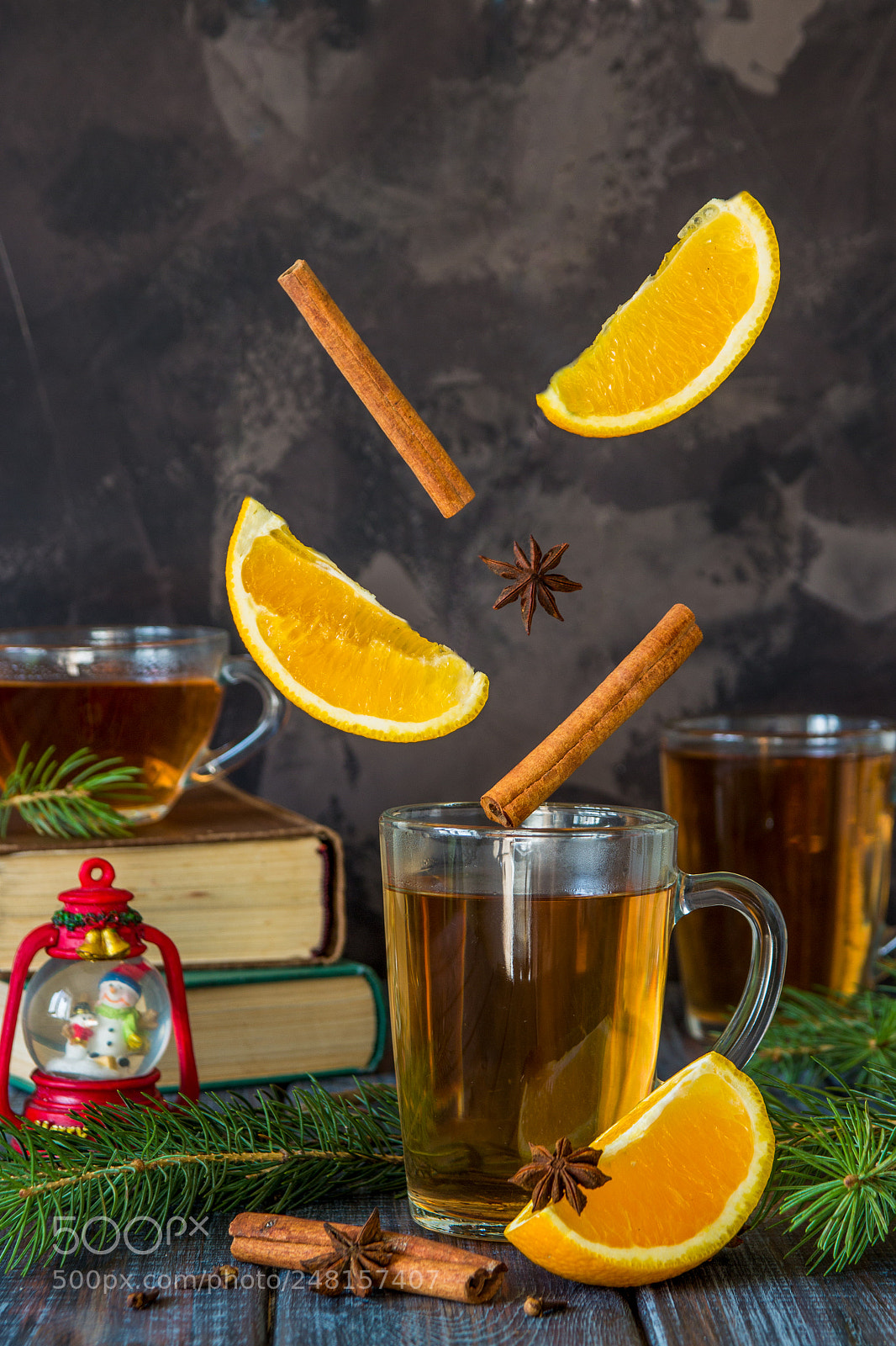 Canon EOS 600D (Rebel EOS T3i / EOS Kiss X5) sample photo. Christmas tea with orange photography