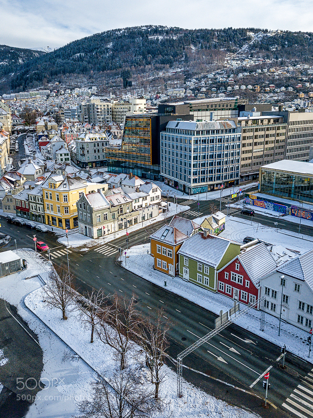 DJI FC220 sample photo. Morning in bergen, norway photography