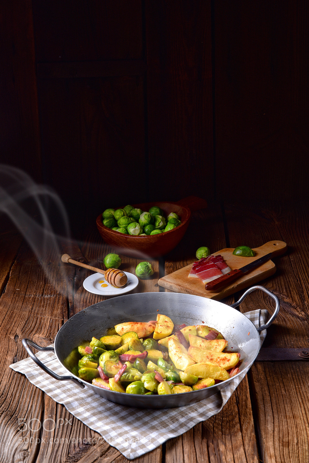 Nikon D810 sample photo. Brussels sprouts with ham photography