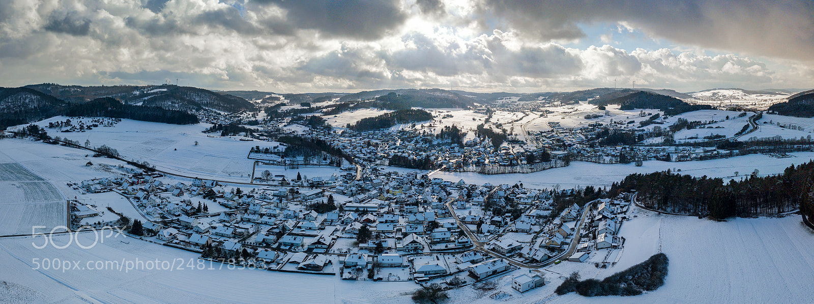 DJI FC220 sample photo. Aerial winter pano photography