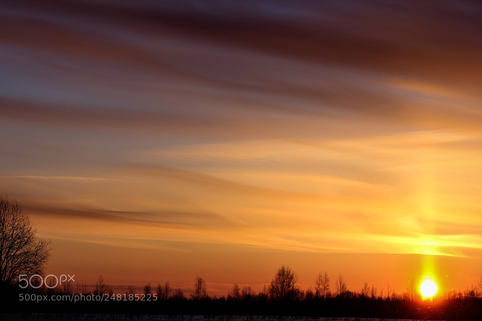 Canon EOS 60D sample photo. Layered clouds at sunset. photography