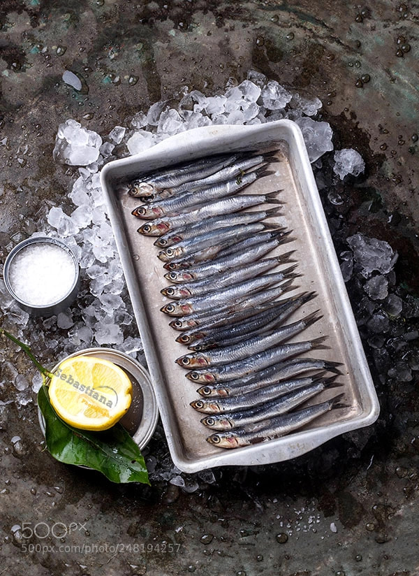 Canon EOS 700D (EOS Rebel T5i / EOS Kiss X7i) sample photo. Raw anchovies with salt photography