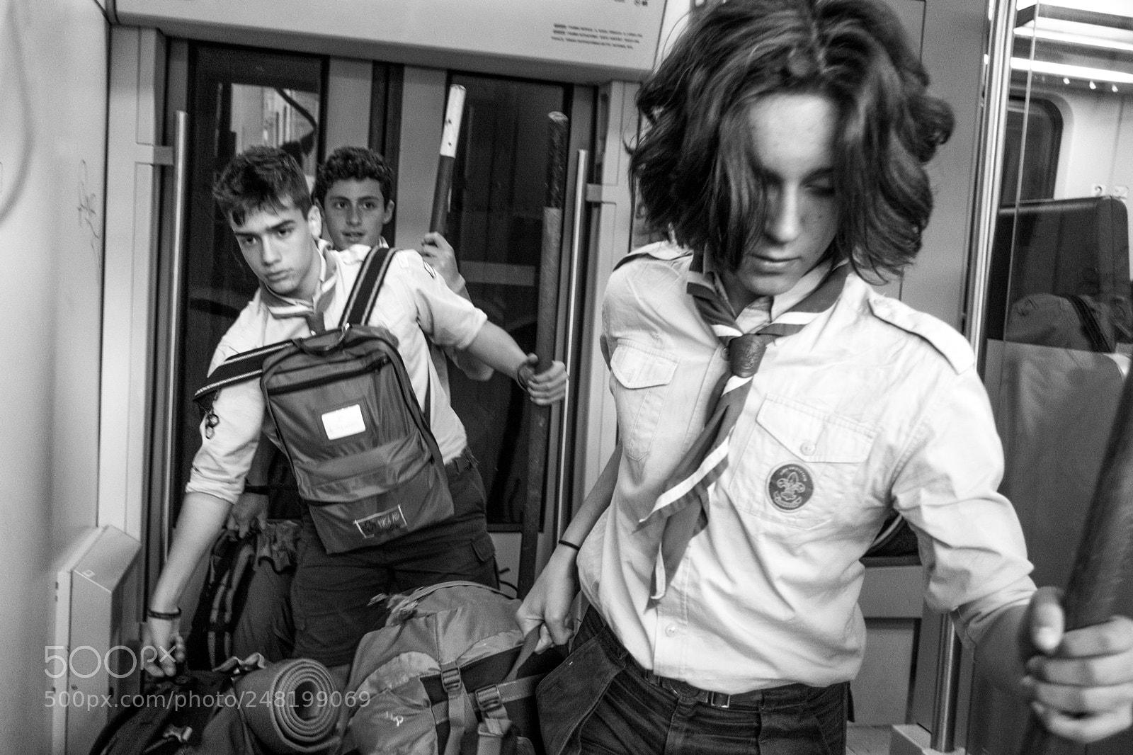 Sony Cyber-shot DSC-RX100 III sample photo. Scouts in train photography