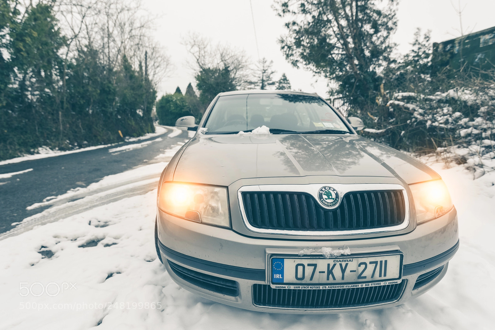 Nikon D810 sample photo. Snow car photography