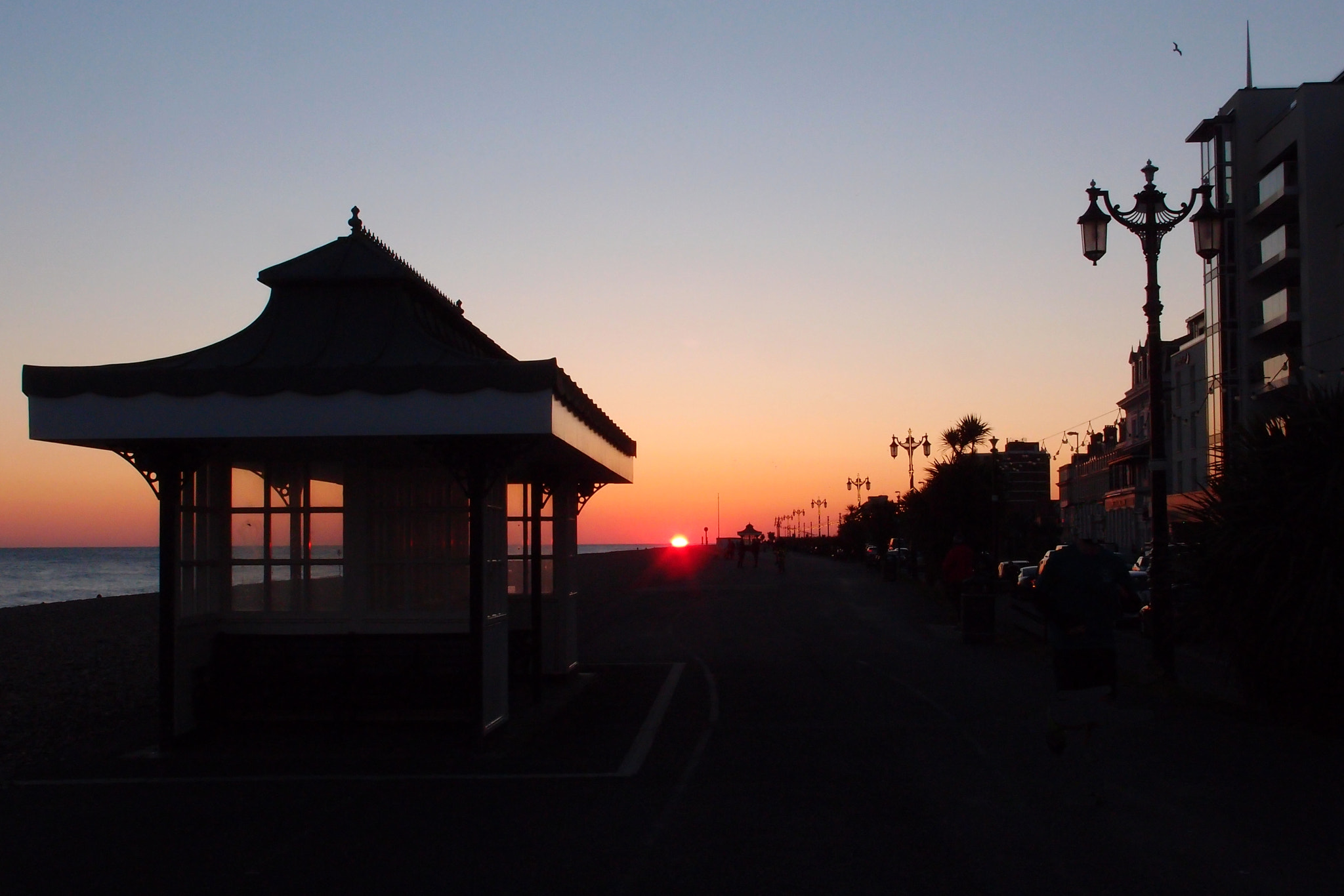 Olympus XZ-1 sample photo. Sunset on worthing beach photography
