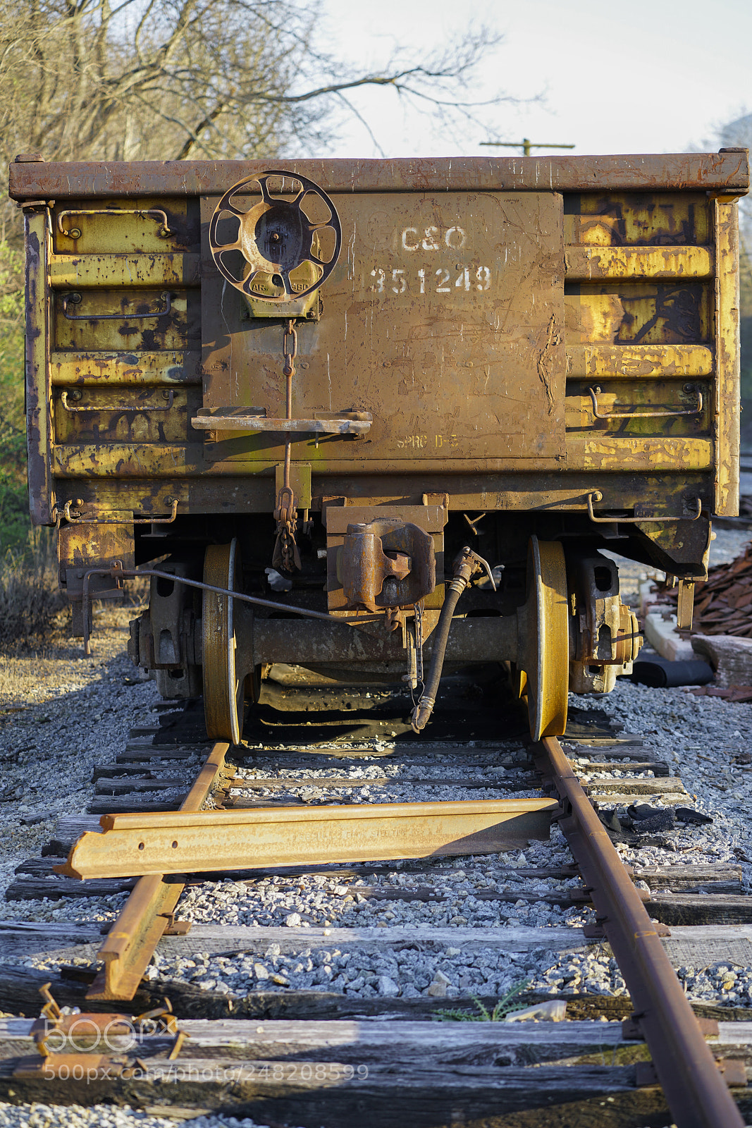 Sony a7R II sample photo. Abandoned train on tracks photography