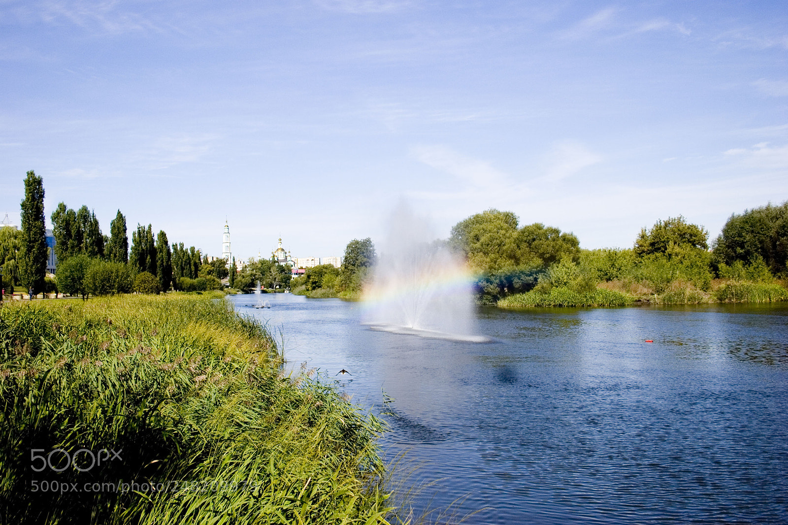 Canon EOS 20D sample photo. Rainbow on the water photography