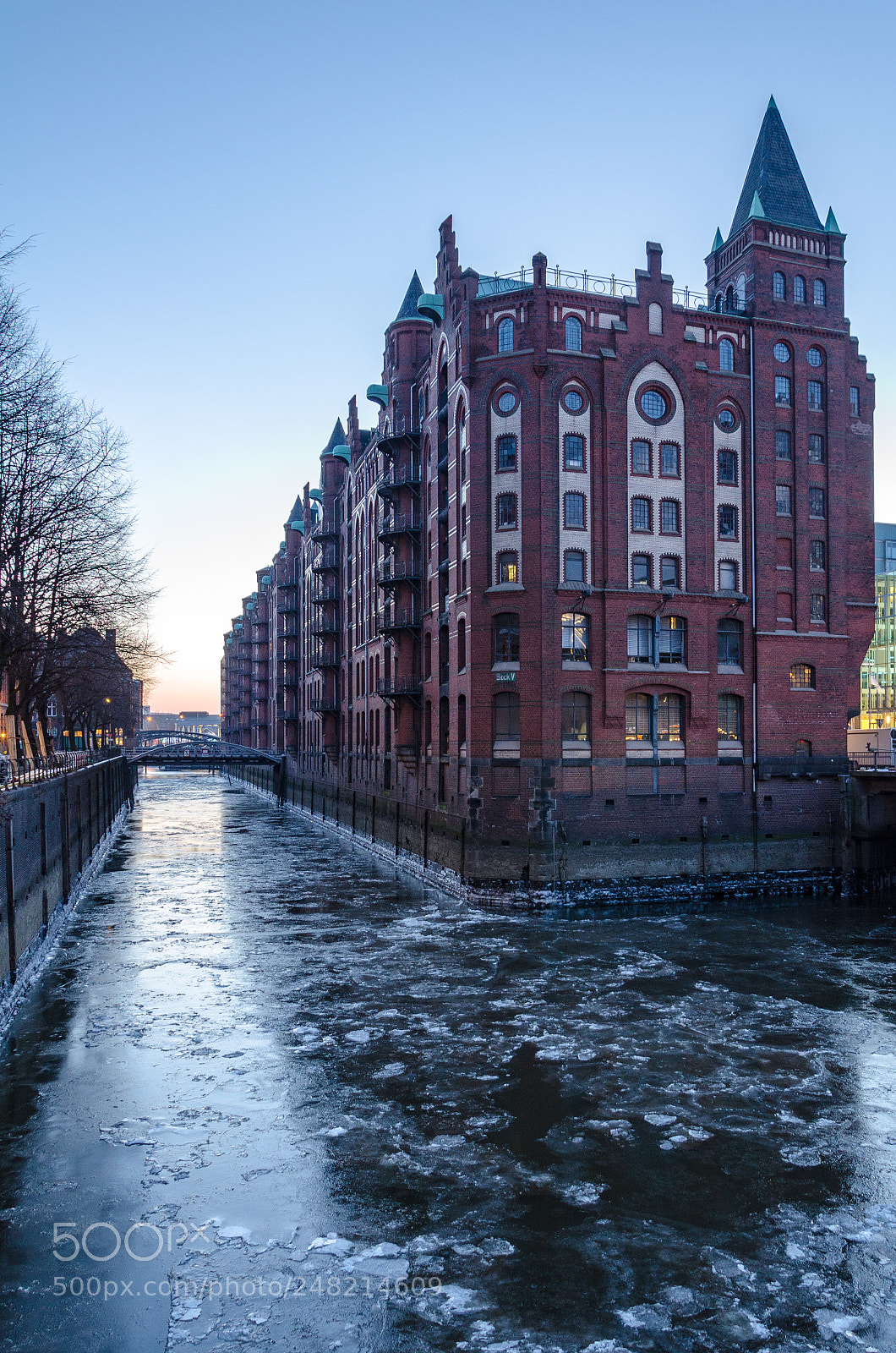 Nikon D5100 sample photo. Frozen speicherstadt photography