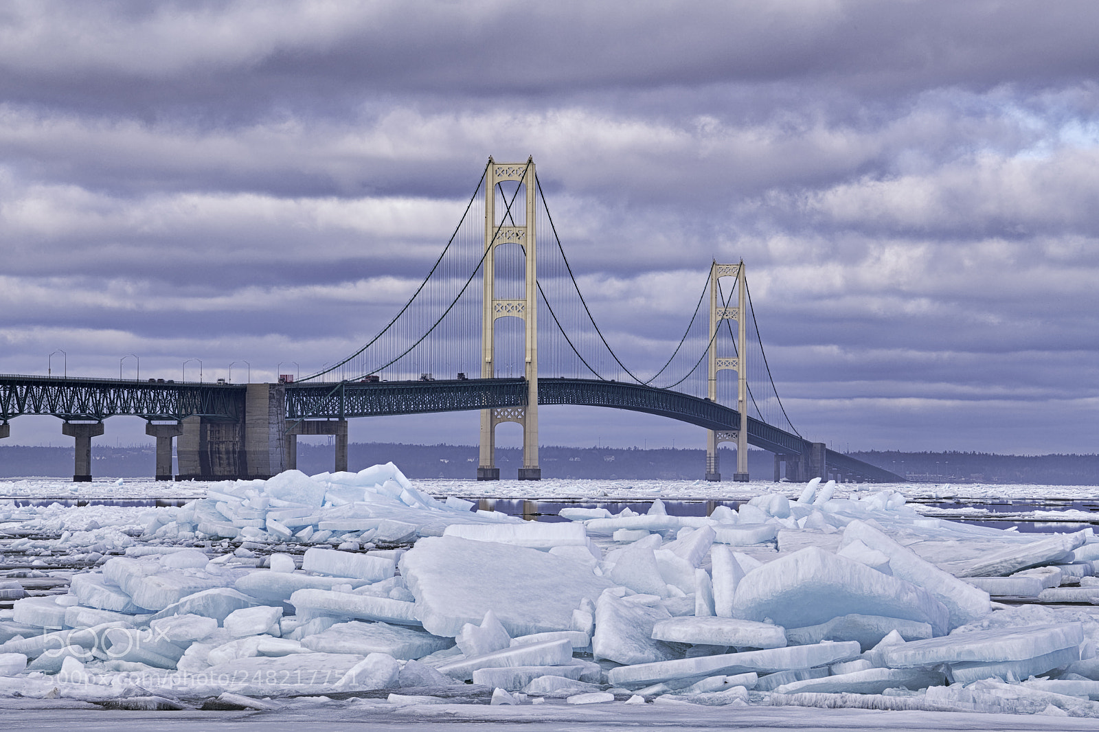 Nikon D850 sample photo. Winter mackinac bridge and photography
