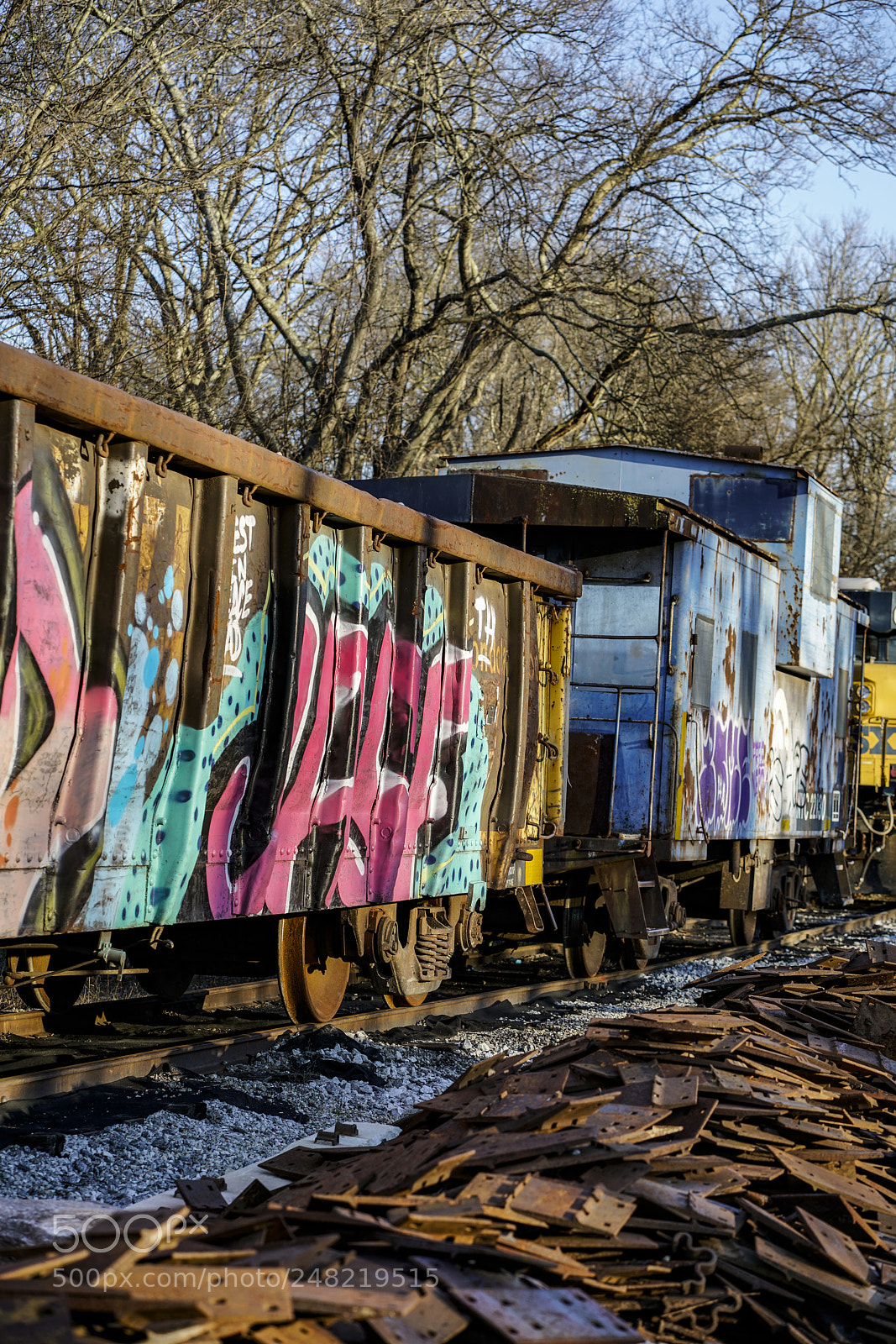 Sony a7R II sample photo. Abandoned train photography