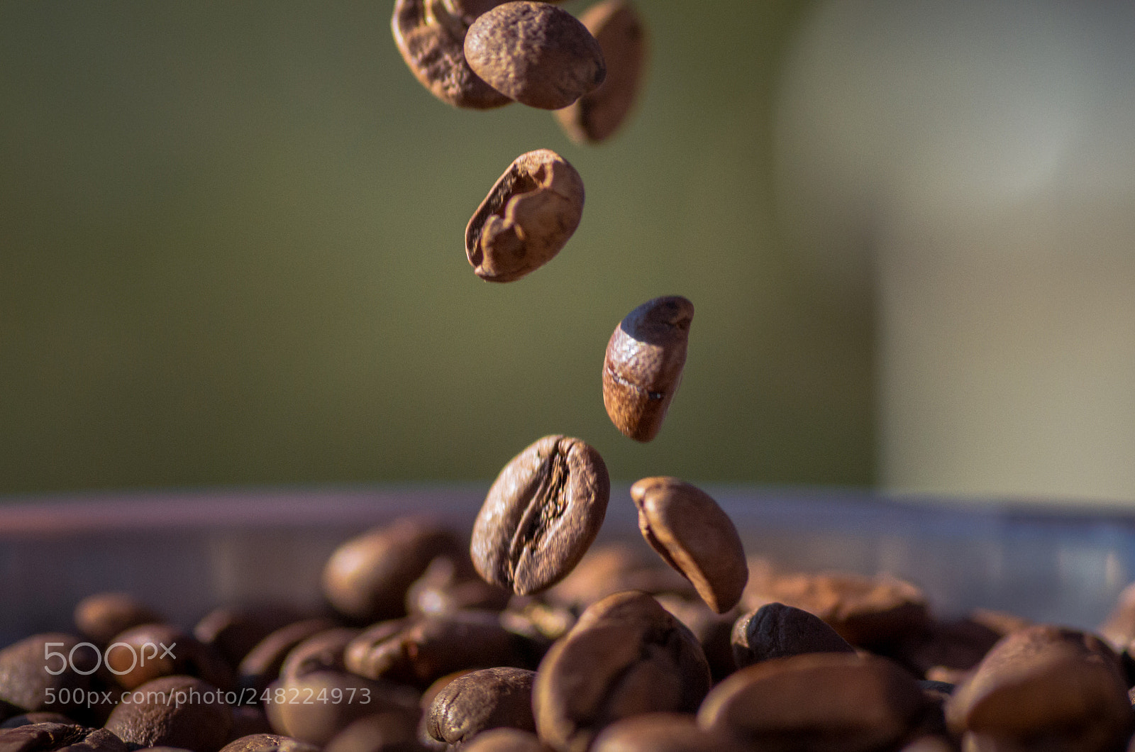 Pentax K-50 sample photo. Falling coffee beans photography