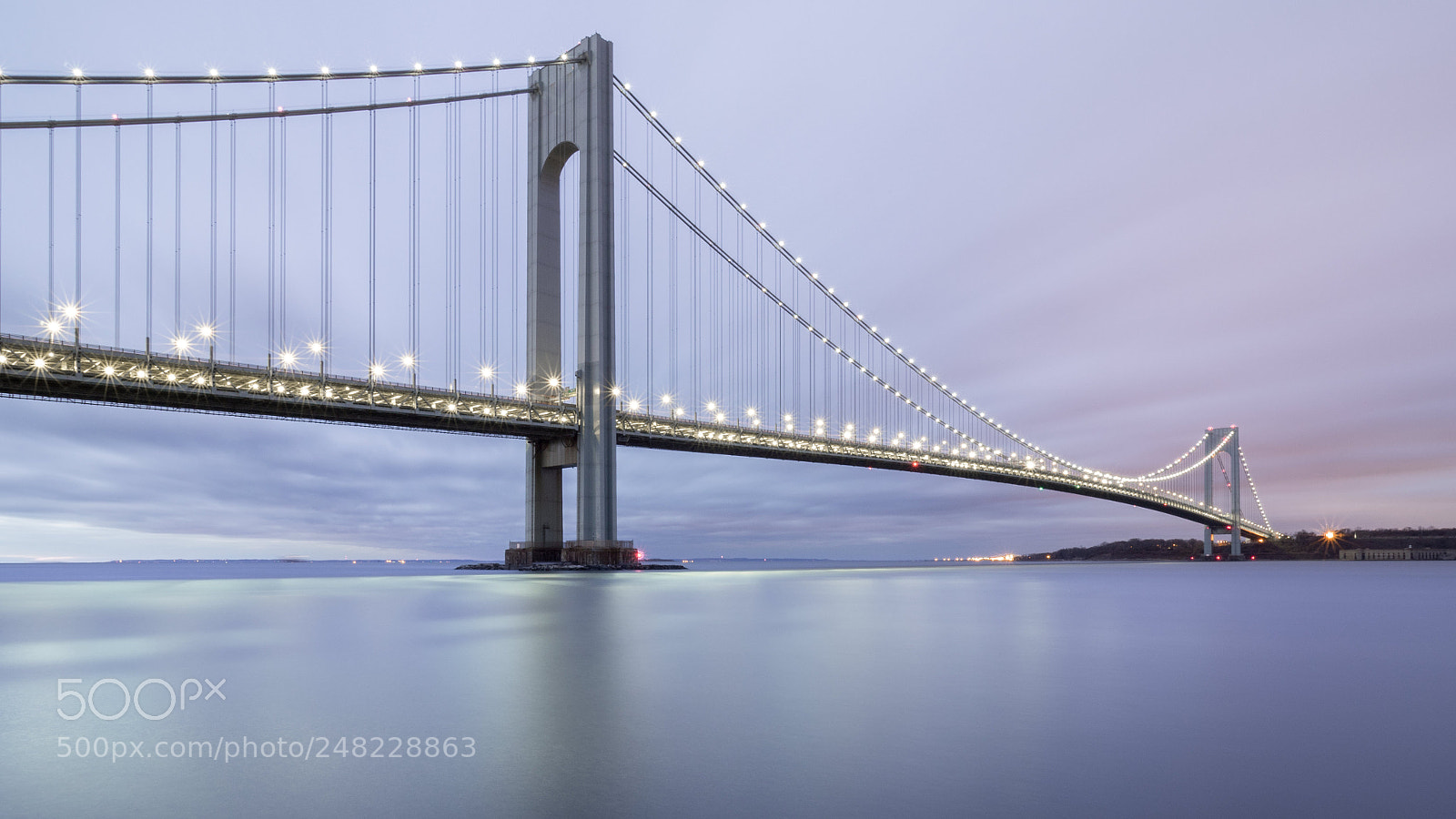 Olympus OM-D E-M5 II sample photo. Verrazano-narrows bridge. long exposure photography