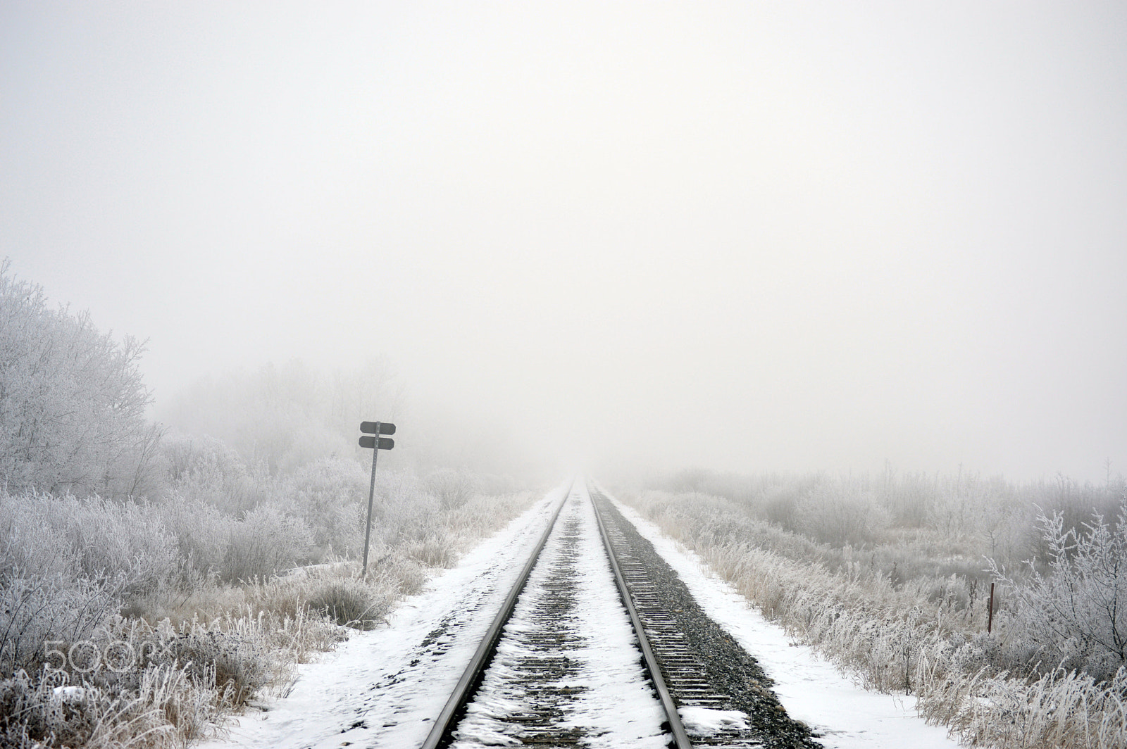Nikon D3200 sample photo. Railroad and snow photography