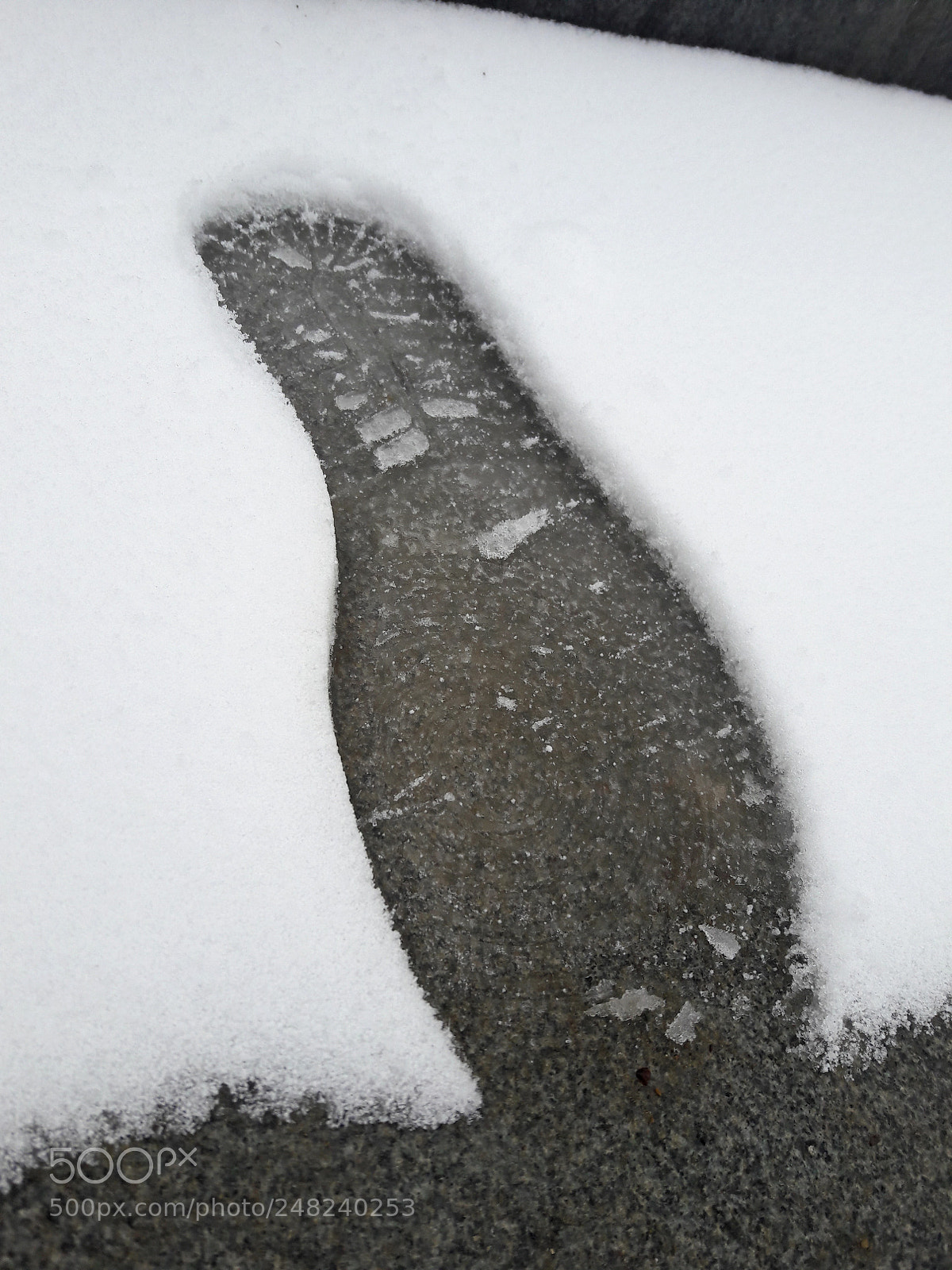 Samsung Galaxy J7 sample photo. Snow foot imprint photography