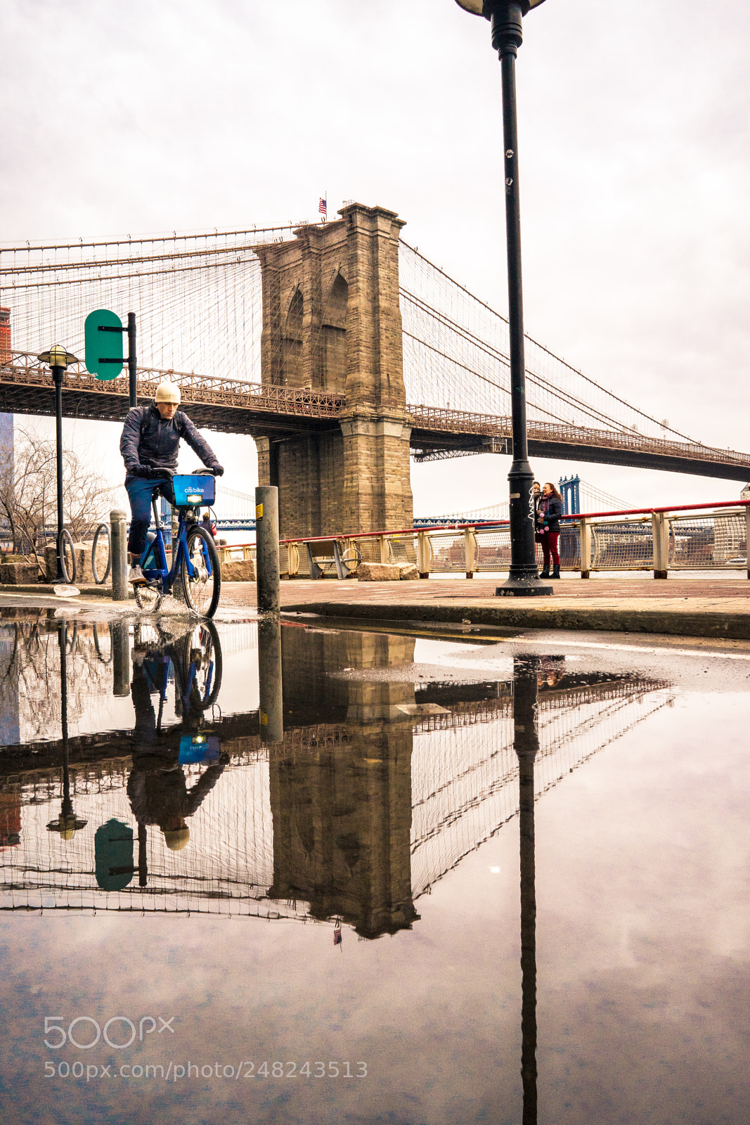 Sony a7 II sample photo. Bike rider reflection photography