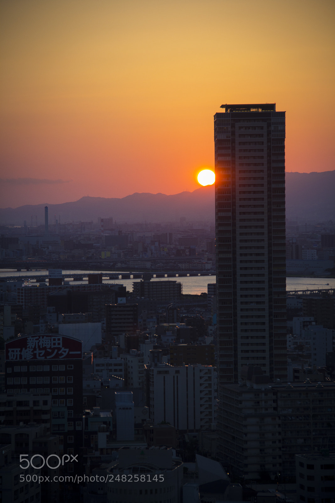Canon EOS 60D sample photo. Osaka sunset photography