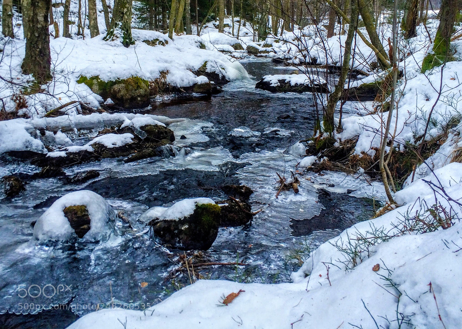 Apple iPhone 5s sample photo. The brook & ice photography