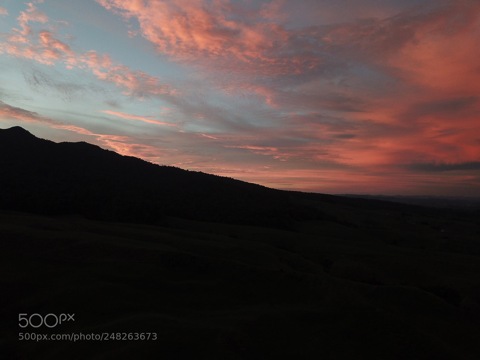 DJI FC220 sample photo. Sunet over pirongia mountains photography