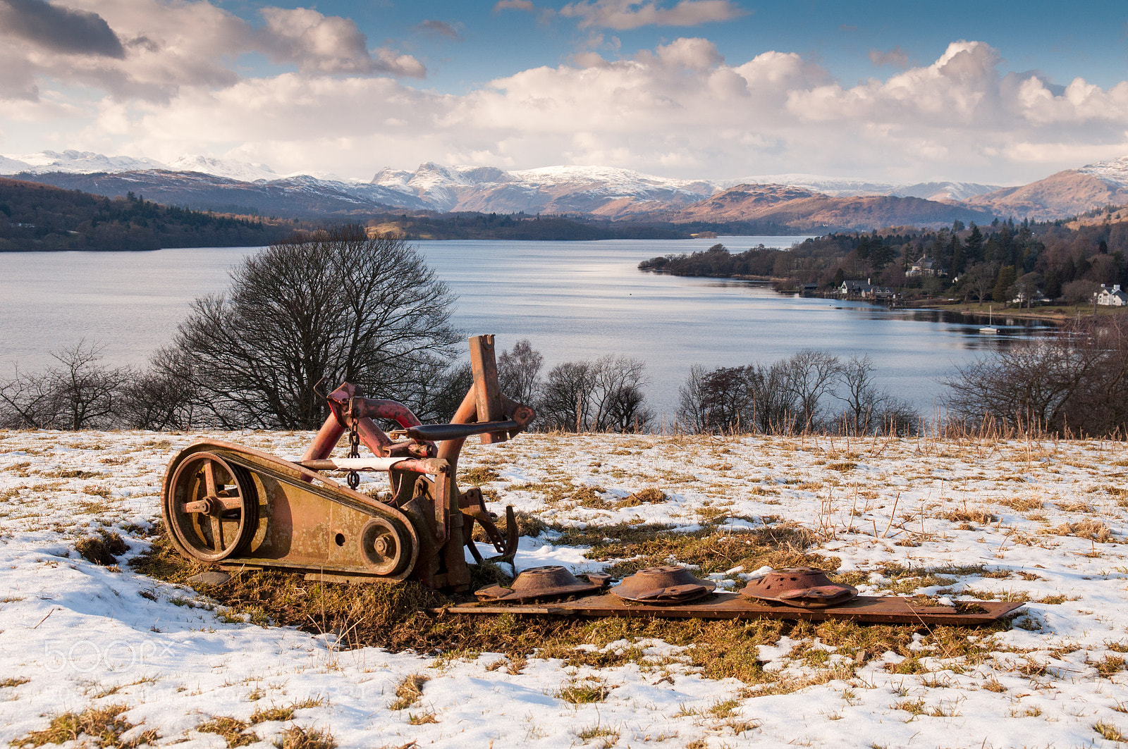 Nikon D90 sample photo. Abandoned plough above lake photography